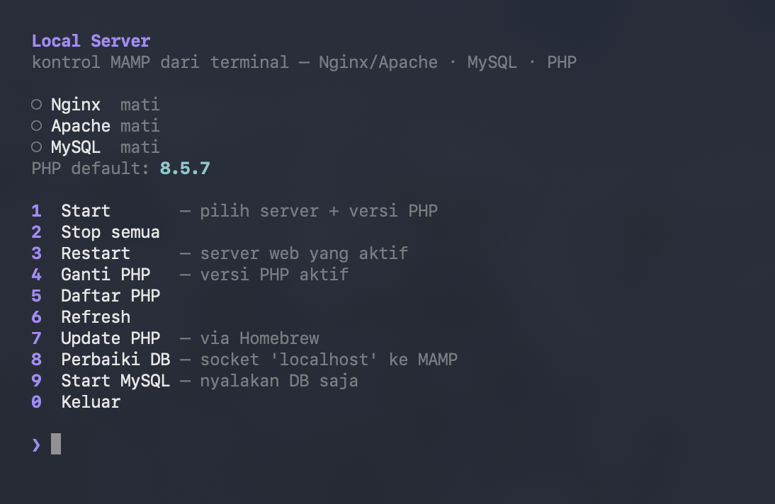 MAMP local server